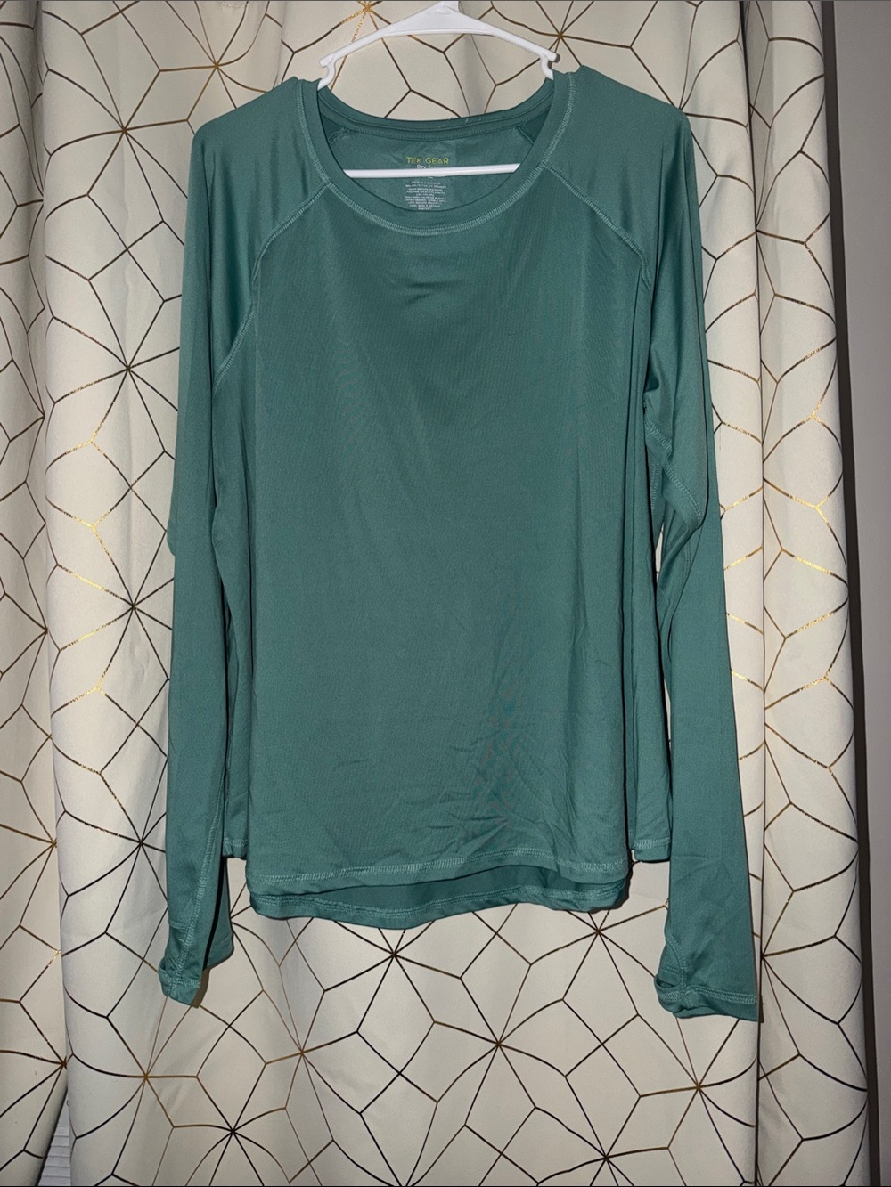 Men's Long-Sleeve Crew Performance Shirt — Teal Green